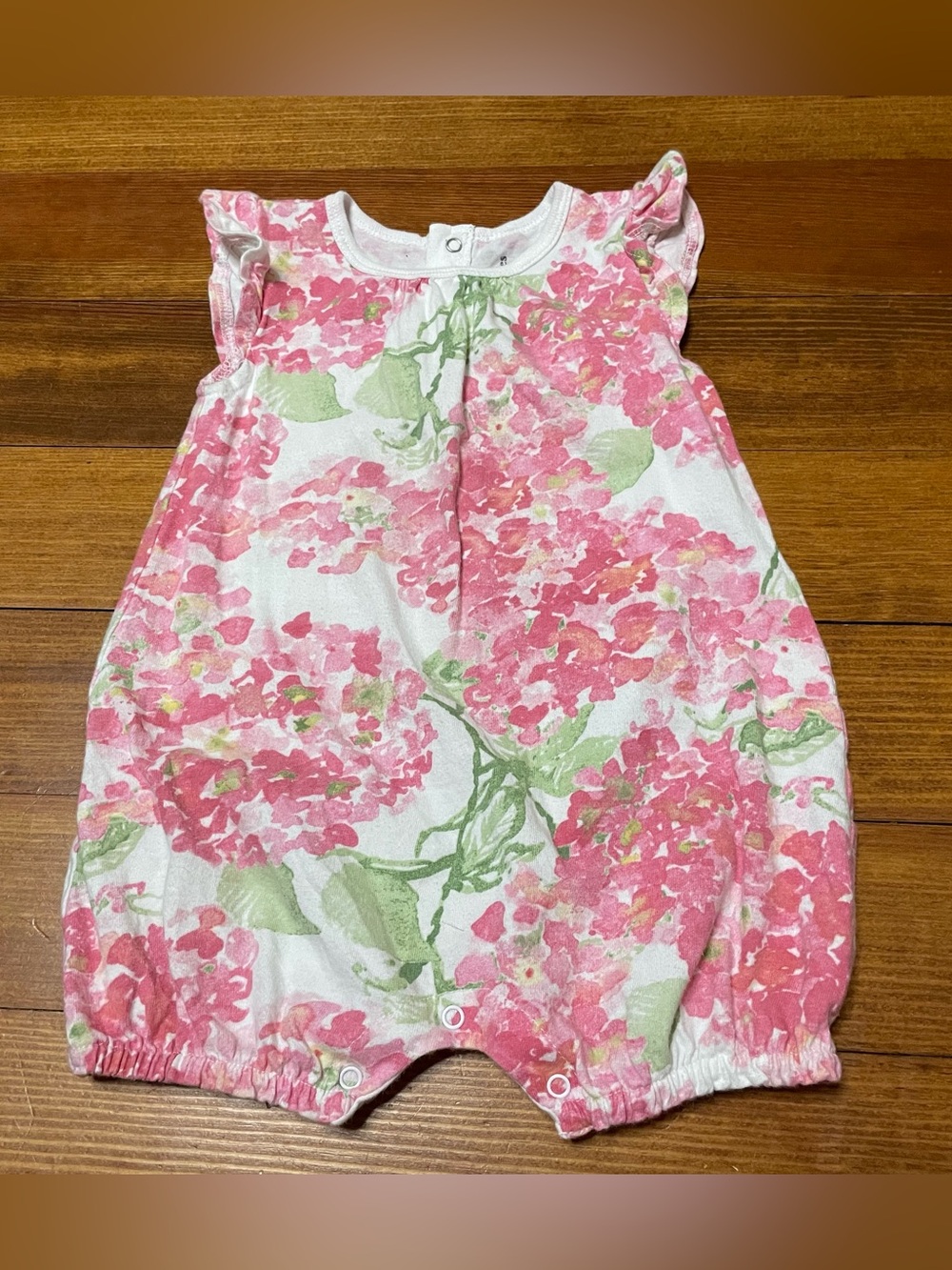 Burt's Bees Baby Floral Onesie in Pink and Green